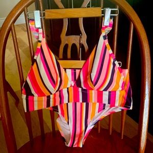 Bright and bold striped bikini